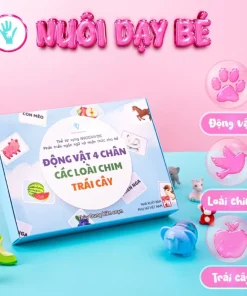 Flashcard tập 3 ( chủ đề động vật 4 chân , các loài chim, trái cây) 40 thẻ + bìa hộp