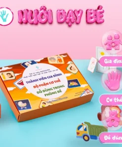 Flashcard tập 2 (Chủ đề bộ phận cơ thể, thành viên gia đình, đồ vật trong phòng bé) 48 thẻ + bìa hộp